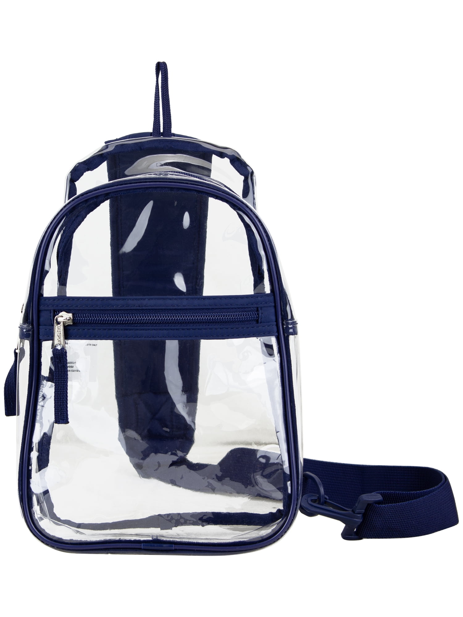 Eastsport Unisex Clear Sling Stadium Approved Bag, Blue Trim