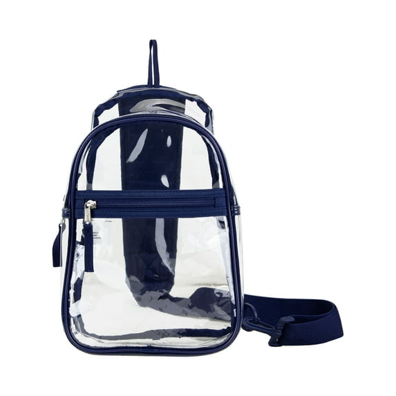Eastsport Unisex Clear Sling Stadium Approved Bag, Blue Trim