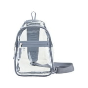 Eastsport Unisex Clear Sling Stadium Approved Bag, Grey Trim