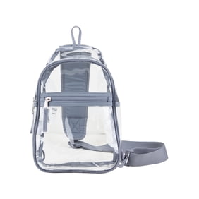 Eastsport Unisex Clear Sling Stadium Approved Bag, Grey Trim