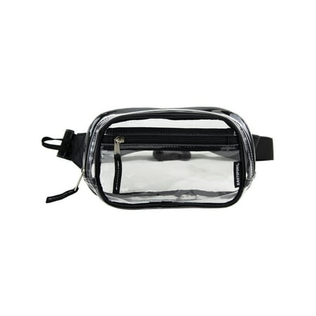 Eastsport Unisex Clear Stadium Approved Crossbody Media Bag, Black Trim
