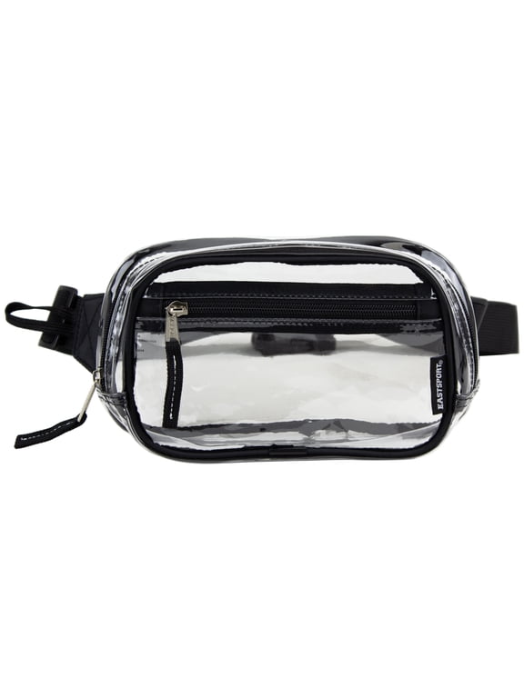Unisex Clear Stadium Approved Crossbody Media Bag, Black Trim