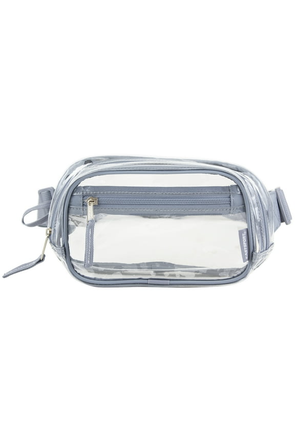 Unisex Clear Stadium Approved Crossbody Media Bag, Grey Trim