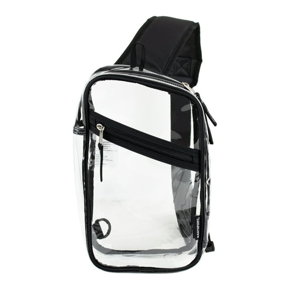 Eastsport Unisex Clear Stadium Approved Sling Gear Bag, Black Trim
