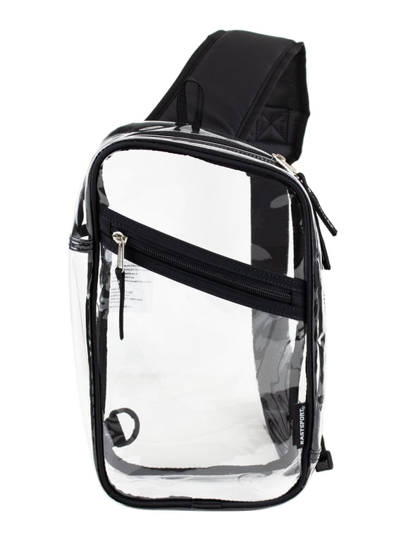 Unisex Clear Stadium Approved Sling Gear Bag, Black Trim