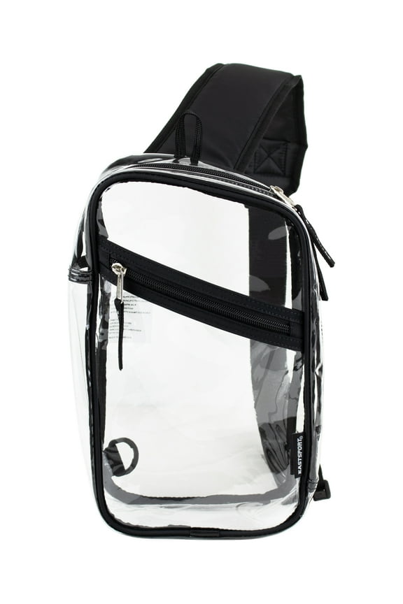 Unisex Clear Stadium Approved Sling Gear Bag, Black Trim