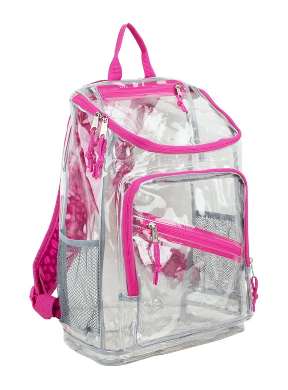 Eastsport Unisex Clear Top Loading Backpack, Pink Marble Dots
