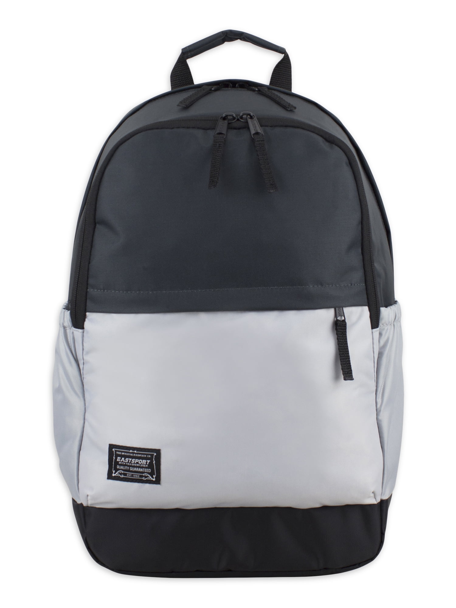 Eastsport Unisex Daily Backpack, Black Gray TwoTone