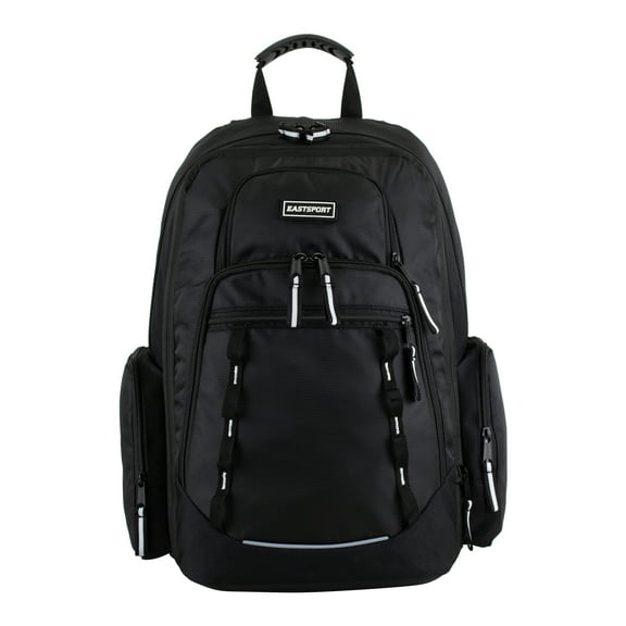 Eastsport Unisex Diamond Expandable Recycled Backpack, Black