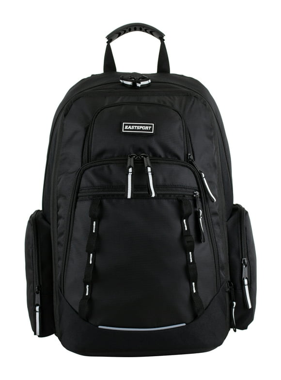 Eastsport Unisex Diamond Expandable Recycled Backpack, Black