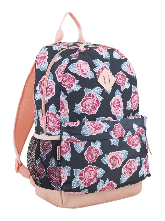 Unisex Dome Backpack with Bonus Pouch, Rose Print