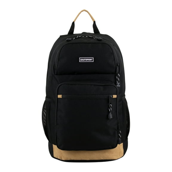 Eastsport Unisex Essential Backpack, Black/Suede