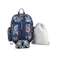 thumbnail image 1 of Eastsport Unisex Expandable Backpack with Bonus EasyWash Bag, Blue Floral Print, 1 of 8