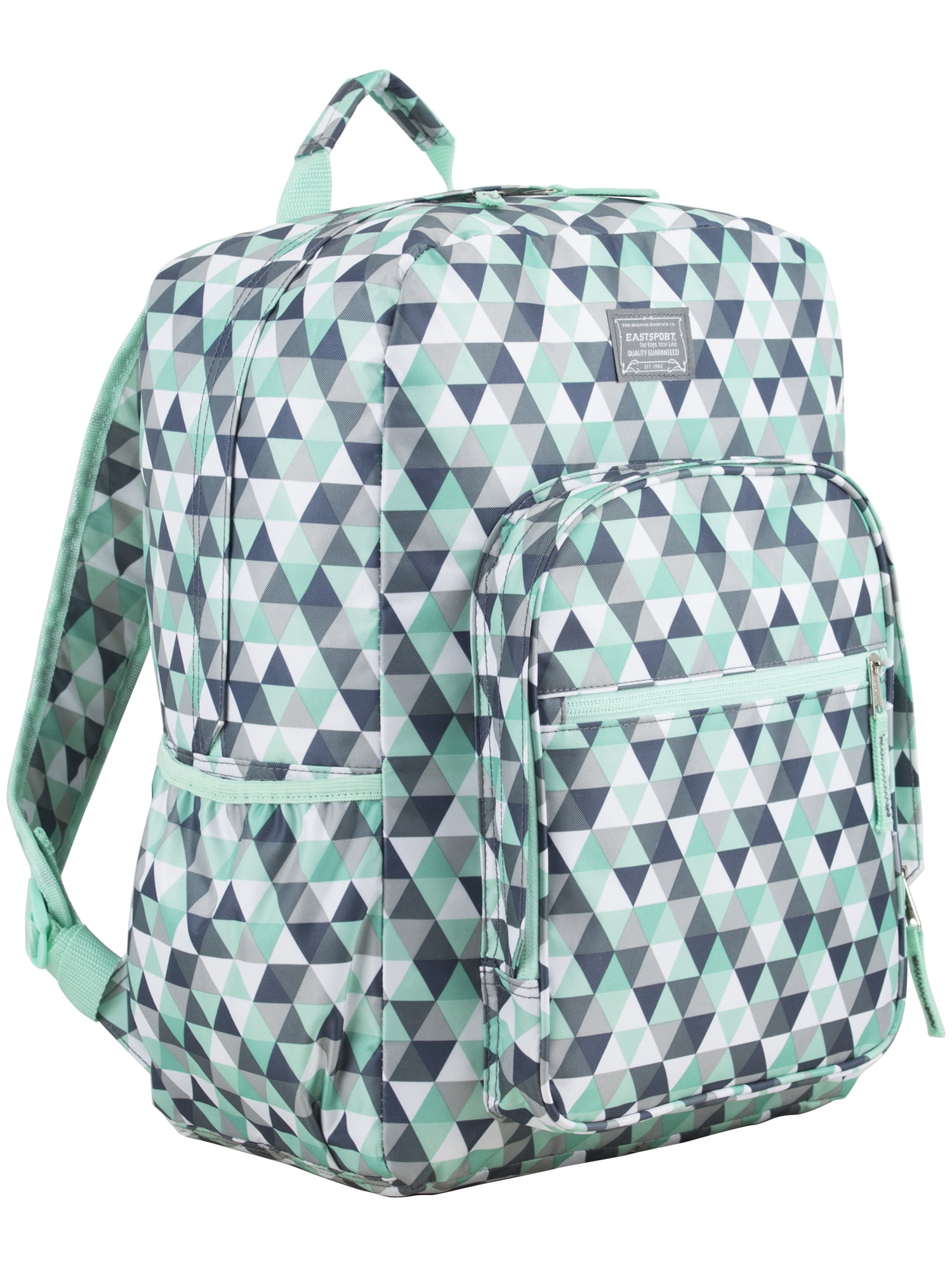 Eastsport Unisex Fashion Lifestyle Backpack, Grey Mint Diamonds