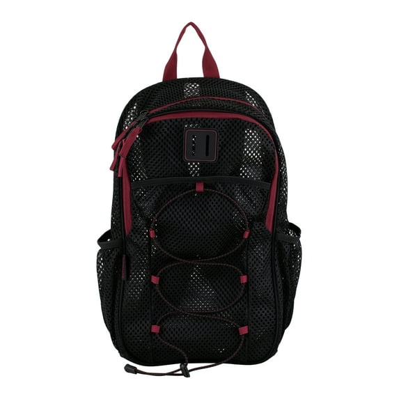 Eastsport Unisex Magna Pro Mesh 17" Backpack, Black/Tibetan Red