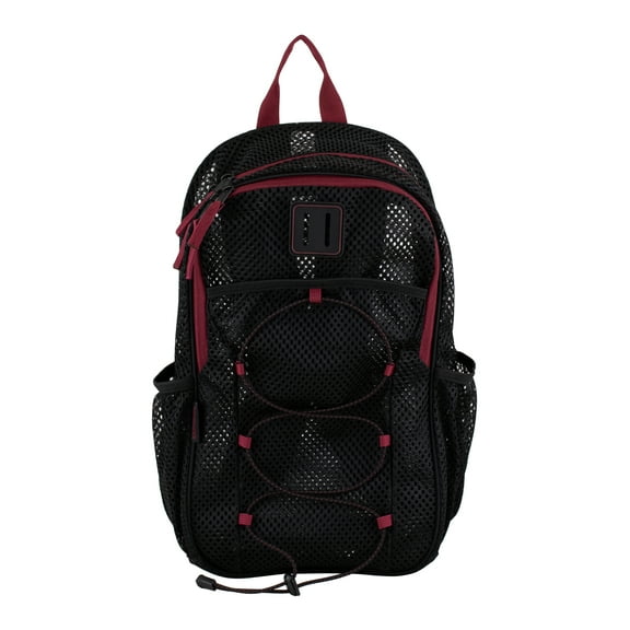 Eastsport Unisex Magna Pro Mesh 17" Backpack, Black/Tibetan Red