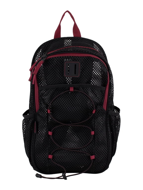 Unisex Magna Pro Mesh 17" Backpack, Black/Tibetan Red