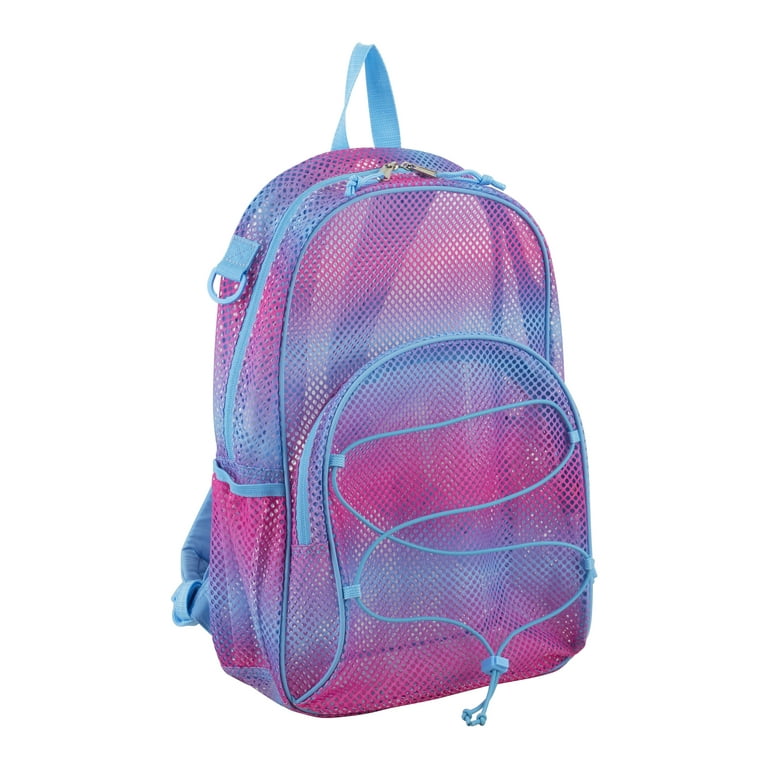 Eastsport Unisex Mesh Bungee Backpack with Padded Shoulder Straps Pink Blue Walmart
