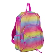 Eastsport Unisex Mesh Bungee Backpack with Padded Shoulder Straps, Rainbow Ombre
