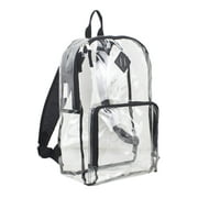 Eastsport Unisex Multi-Purpose Clear Backpack with Front Pocket and Adjustable Straps Black