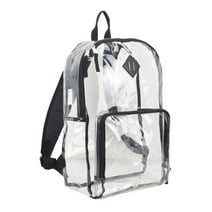 Eastsport Unisex Multi-Purpose Clear Backpack with Front Pocket and Adjustable Straps Black