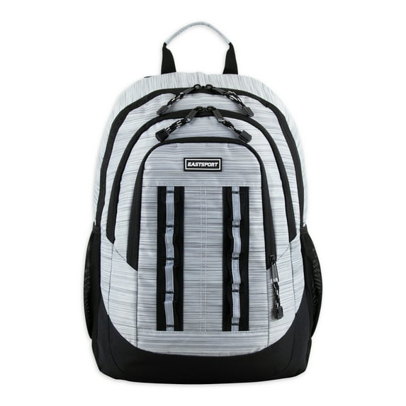 Eastsport Unisex Pinnacle Sport 19" Laptop Backpack, Light Gray Stripe