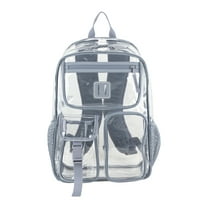 Eastsport Unisex Pro Cargo Clear Backpack, Cool Grey