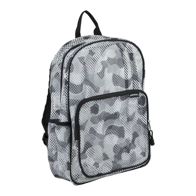 Eastsport Unisex Spirit Mesh Backpack, Grey Cartoon Camouflage Print