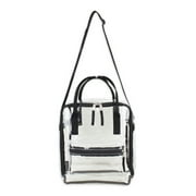Eastsport Unisex Stadium Approved Clear Handbag Tote Crossbody, Black