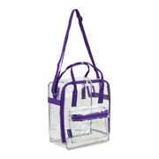 Eastsport Unisex Stadium Approved Clear Handbag Tote Crossbody, Purple