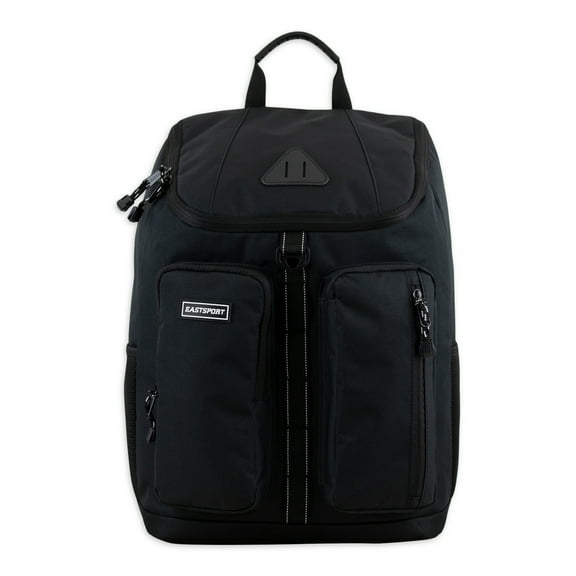 Eastsport Unisex Theo Top Loader Backpack, Black Ripstop