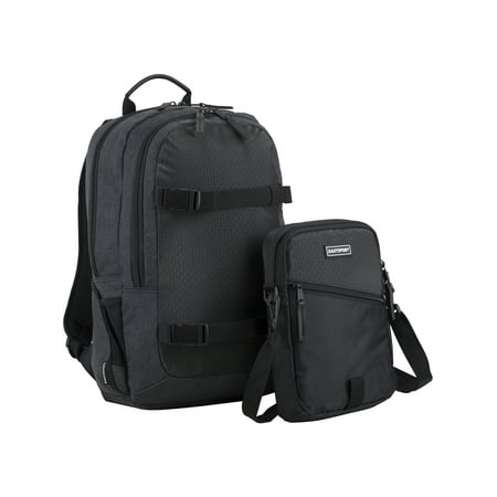Eastsport Unisex Travel Backpack with Removable Shoulder Bag, Black