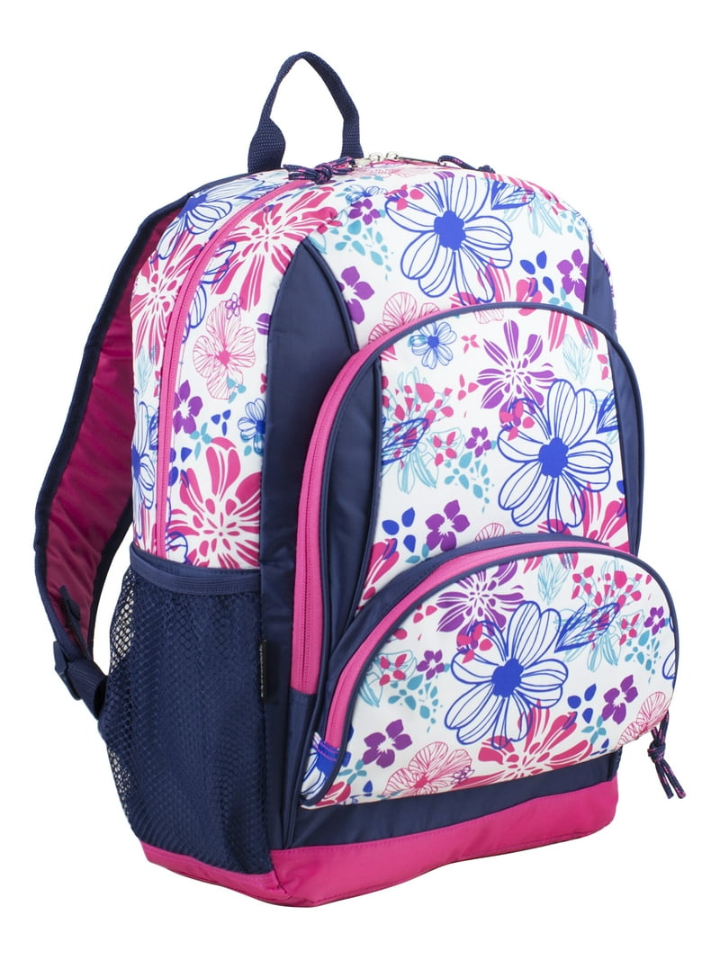 Eastsport Unisex Triple Pocket Bookbag with Storage, Blue Pink