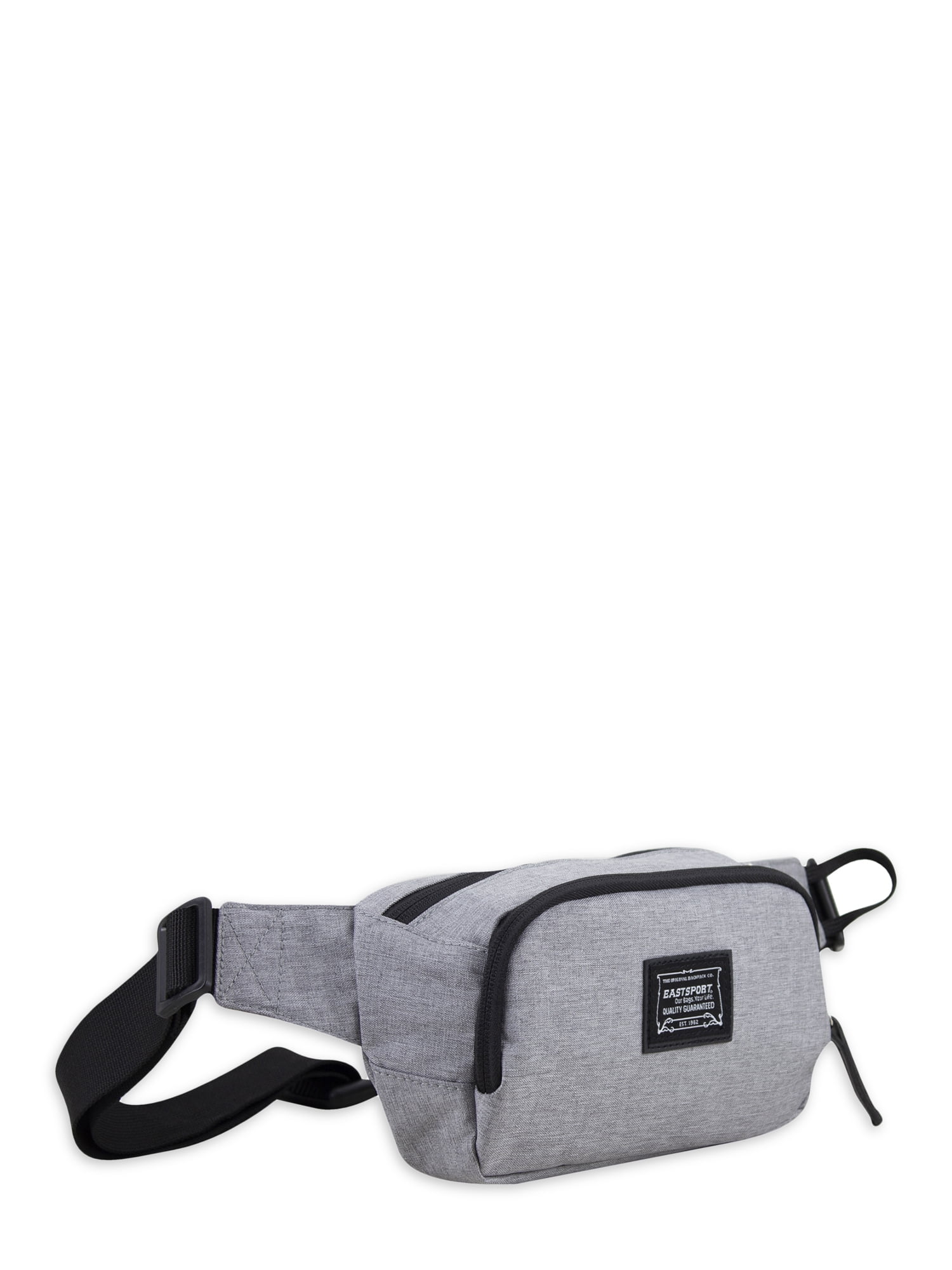 Eastsport Unisex Adjustable Waist Fanny Pack Bag, Multiple Compartments, Gray