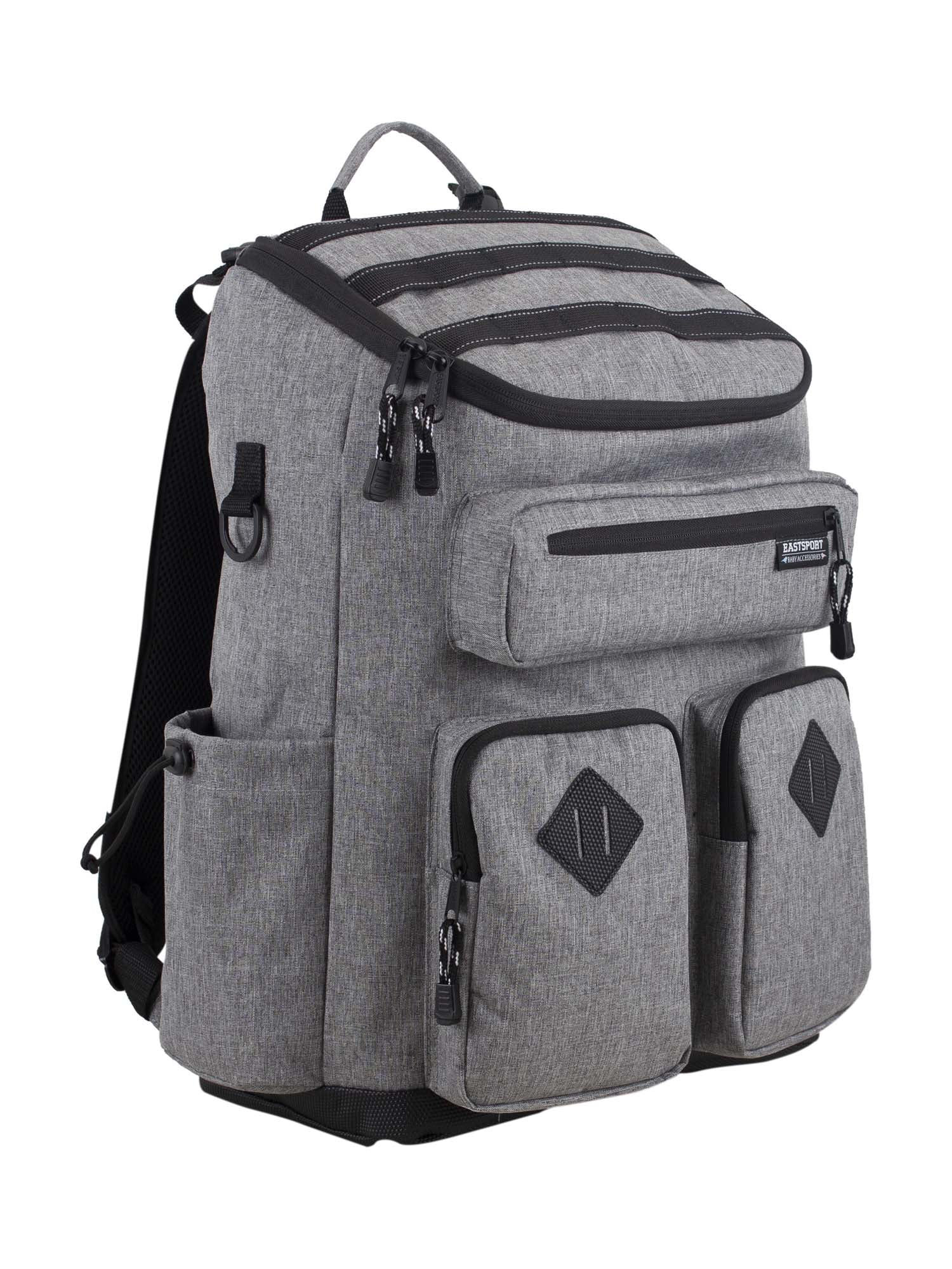 Eastsport Utility Diaper Backpack Bag with Bonus Changing Pad, Grey