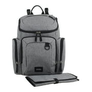 Eastsport Wooster St. Large Backpack Diaper Bag with Adjustable Shoulder Straps, Changing Pad, Stroller Straps, Insulated Zipper Pockets, Light Grey
