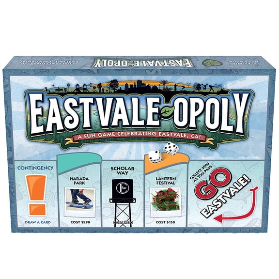 Late For The Sky: Eastvale-Opoly - City Themed Opoly-Style Board Game, Landmark Properties, Family Strategy, 2-6 Players, Traditional or 1hr Version