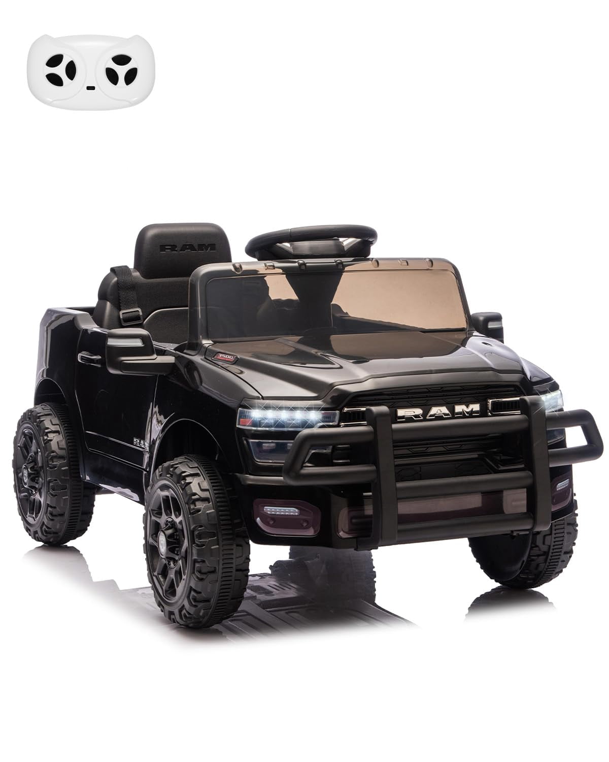 Eastvita 12V Licensed RAM Ride-On Pickup Truck, Remote, Suspension, Double Doors, Music, LED