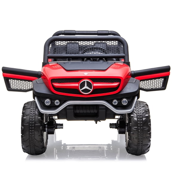 Eastvita 24V 2-Seater Licensed Mercedes Benz Kids Ride-On Truck, Remote, Trunk, LED, Suspension, USB, Music
