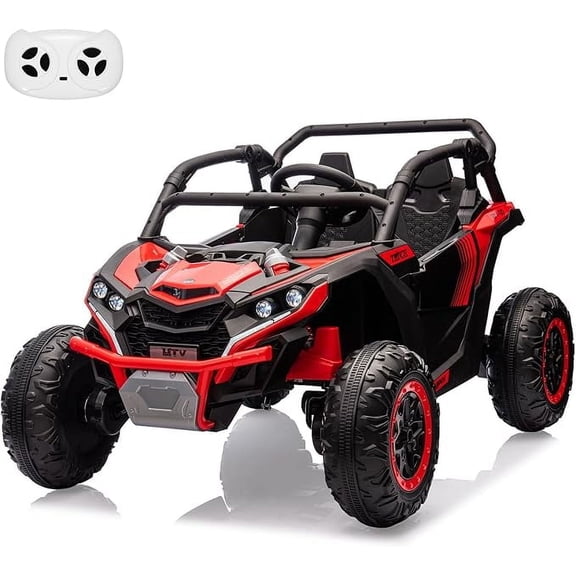 Eastvita 24V 2-Seater Ride-On UTV, 4WD, Remote, LED, Suspension, Music, Red