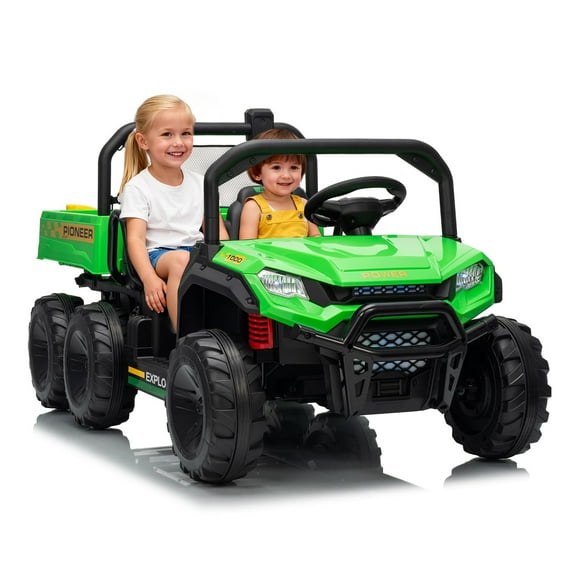 Eastvita 24V 4WD Electric Ride-On Dump Truck, 2-Seater, Remote, Dump Bed, 3 Speeds, Music