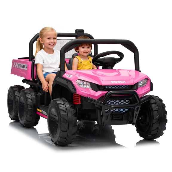 Eastvita 24V 4WD Electric Ride-On Dump Truck, 2-Seater, Remote, Dump Bed, 3 Speeds, Music