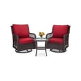 thumbnail image 1 of Eastvita 3 Pieces Rattan Swivel Rocking Chair Outdoor. 360 Degree Swivel Patio Bistro Conversation Furniture Set With Premium Cushions And Armored Glass Top Side Table For Garden. Backyard, 1 of 7