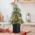 thumbnail image 1 of Eastvita (A 1Pc) 3FT Pre-Lit Christmas Tree, Mini Potted Snow Flocked Xmas, Light Box, 78 LED, Battery, Home Party Decor, 1 of 8