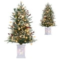 thumbnail image 1 of Eastvita (B) 3FT Snow Flocked Christmas Tree, 78 Lights, 8 Lighting Modes, Hinged Base, Artificial Holiday Decor, 1 of 8