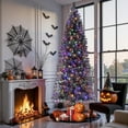 thumbnail image 1 of Eastvita Bright Black 7.5FT Black Pencil Christmas Tree, Artificial Slim Xmas Tree, Realistic Branch Tips, Home Party Decor, 1 of 8