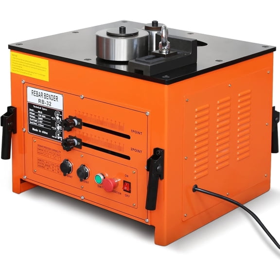 Eastvita Electric Rebar Bender And Cutter Machine 3000w Max 1 Point 3 in Diameter Rebar Bending From Zero To One Hundred Eighty Degrees With Foot Pedal Control Durable Iron Body And