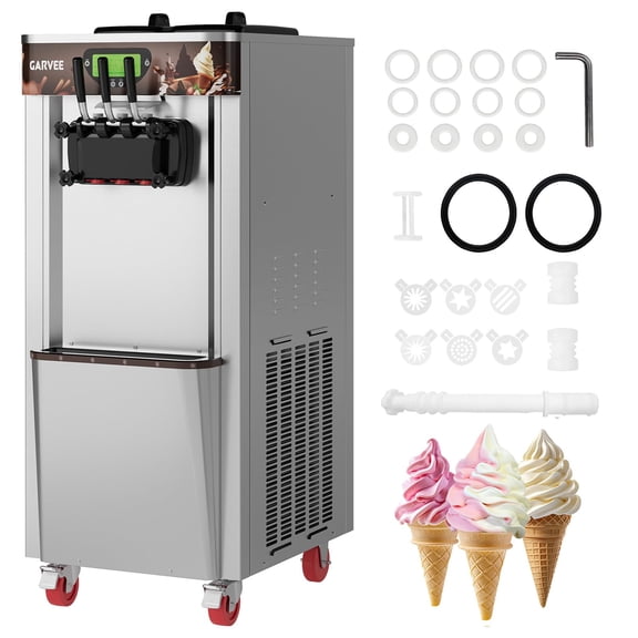 Eastvita Flavors 3200W Commercial Soft Serve Ice Cream Machine 11 0-12 2 gal H Soft Serve Ice Cream Maker with LED display Self-Cleaning High Productivity Equipment for Restaurant & Snack Bar