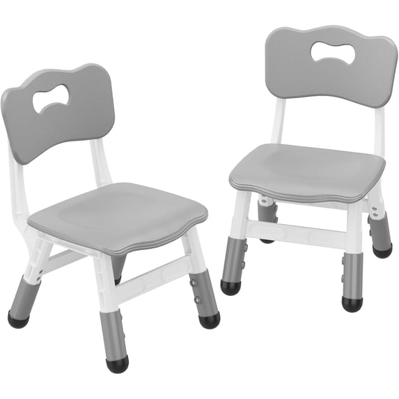 Eastvita Kids Chair 2 Pack H Adj 3 Levels Lightweight Stackable Grey Plastic Toddler Chairs With Ergonomic Design Non Slip ' Safe Durable For Children Ages 2 To 6 Home Classroom Nursery
