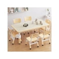 thumbnail image 1 of Eastvita Kids Table And 6 Chairs Set With Storage Box. H Adj Toddler Table And Chair Set For Ages 2-10. Graffiti Desktop. Non-Slip Legs. Children Activity Table For Daycare Classroom Home (, 1 of 8